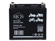 Аккумулятор стартерный для мототехники SKN YTX14L-BS (12V/12Ah/200А) [CT1214, YB14L-A2]