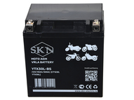 Аккумулятор стартерный для мототехники SKN YTX30L-BS (12V/30Ah/300A) [CT 1230, YTX30L]